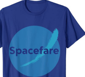 Spacefare logo t shirt in blue colors